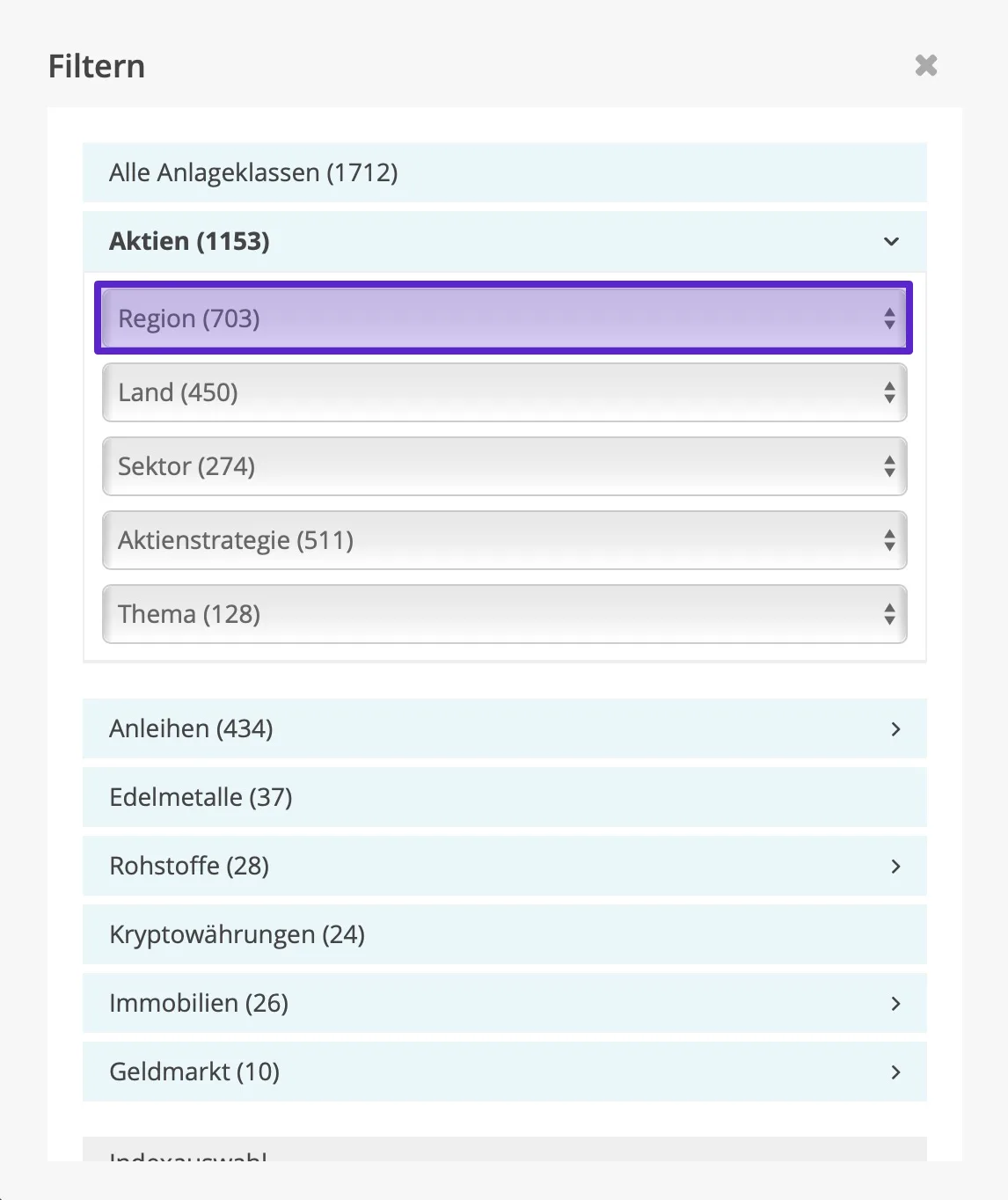 Region auswählen